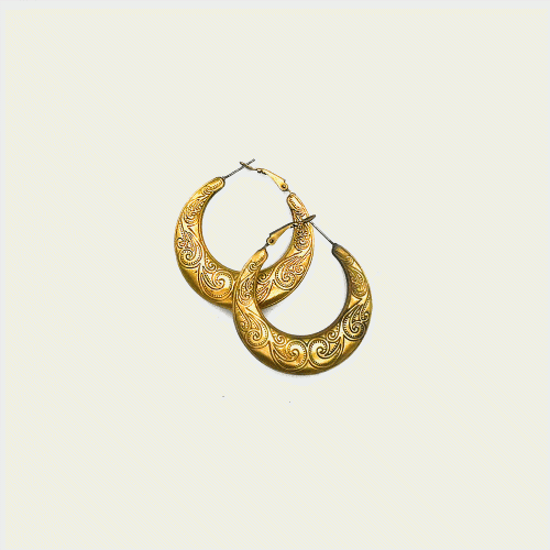 Large Hoops Golden Oxidised Earrings