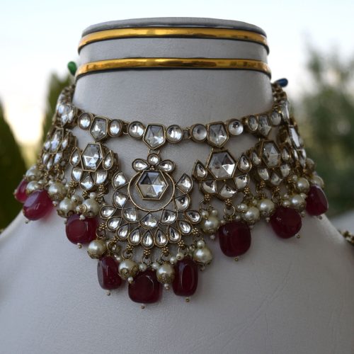 Royal Indian Victorian Pearl Drop Double Layer Bride Necklace
