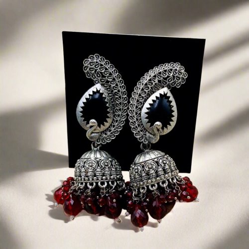 Antique Premium Oxidised Jhumka Earrings